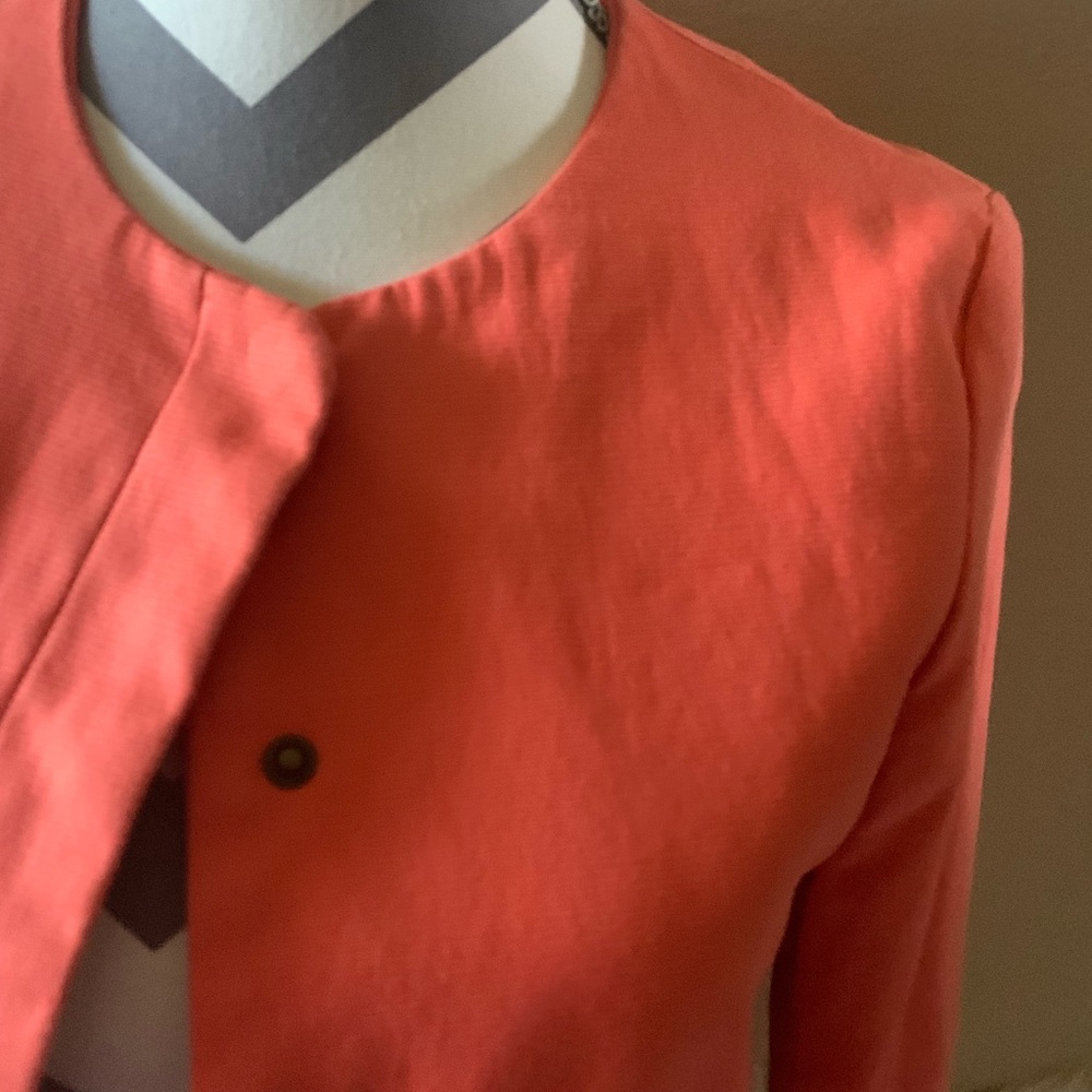 Zara Basic Size S Orange Jacket Length 21” - image 3